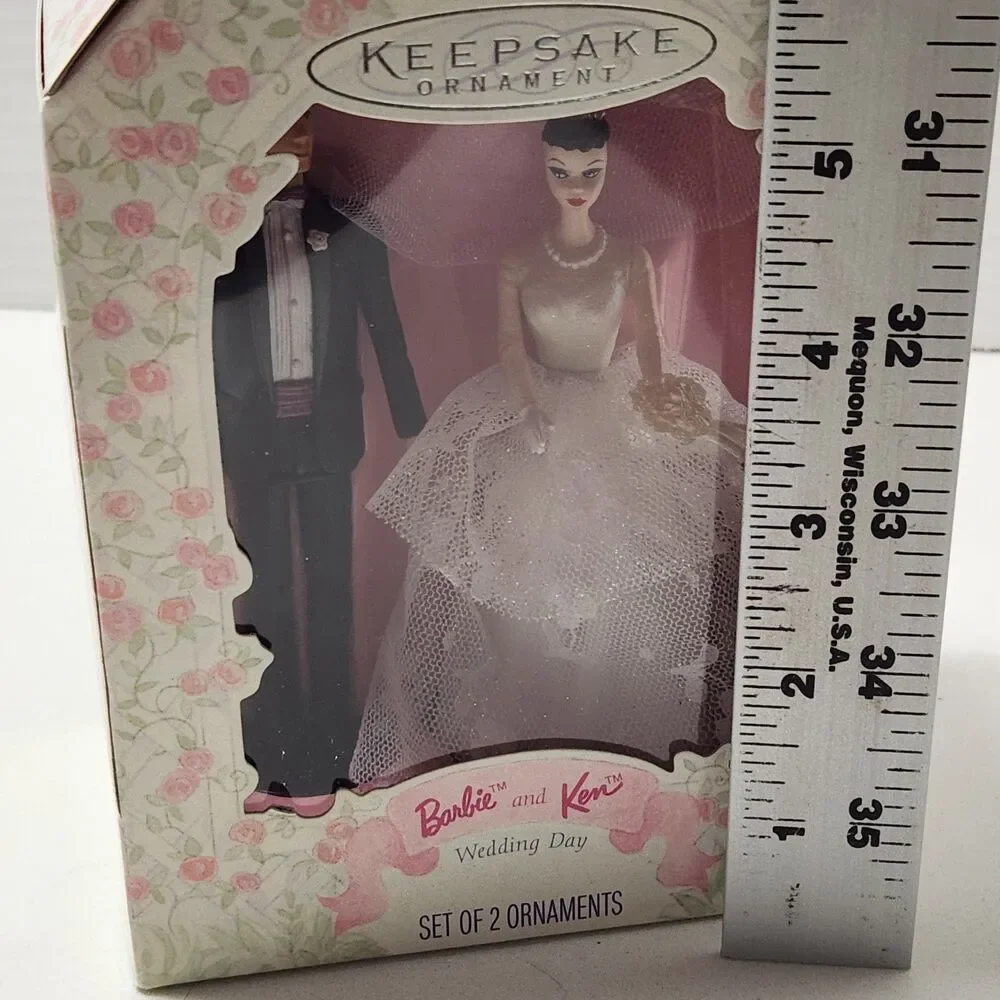 1997 Hallmark Keepsake Barbie Ken Wedding Day Ornament Boxed or Cake Topper